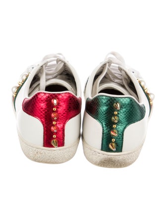Gucci Web Accent Leather Sneakers
