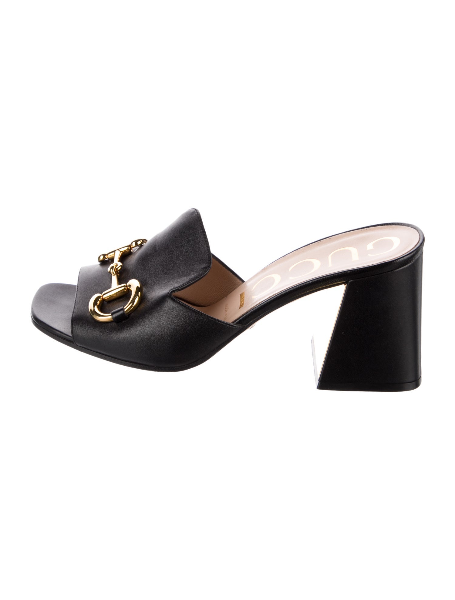 Gucci Horsebit Accent Leather Slides