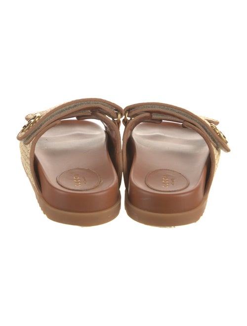 Gucci Double G Logo Raffia Slides