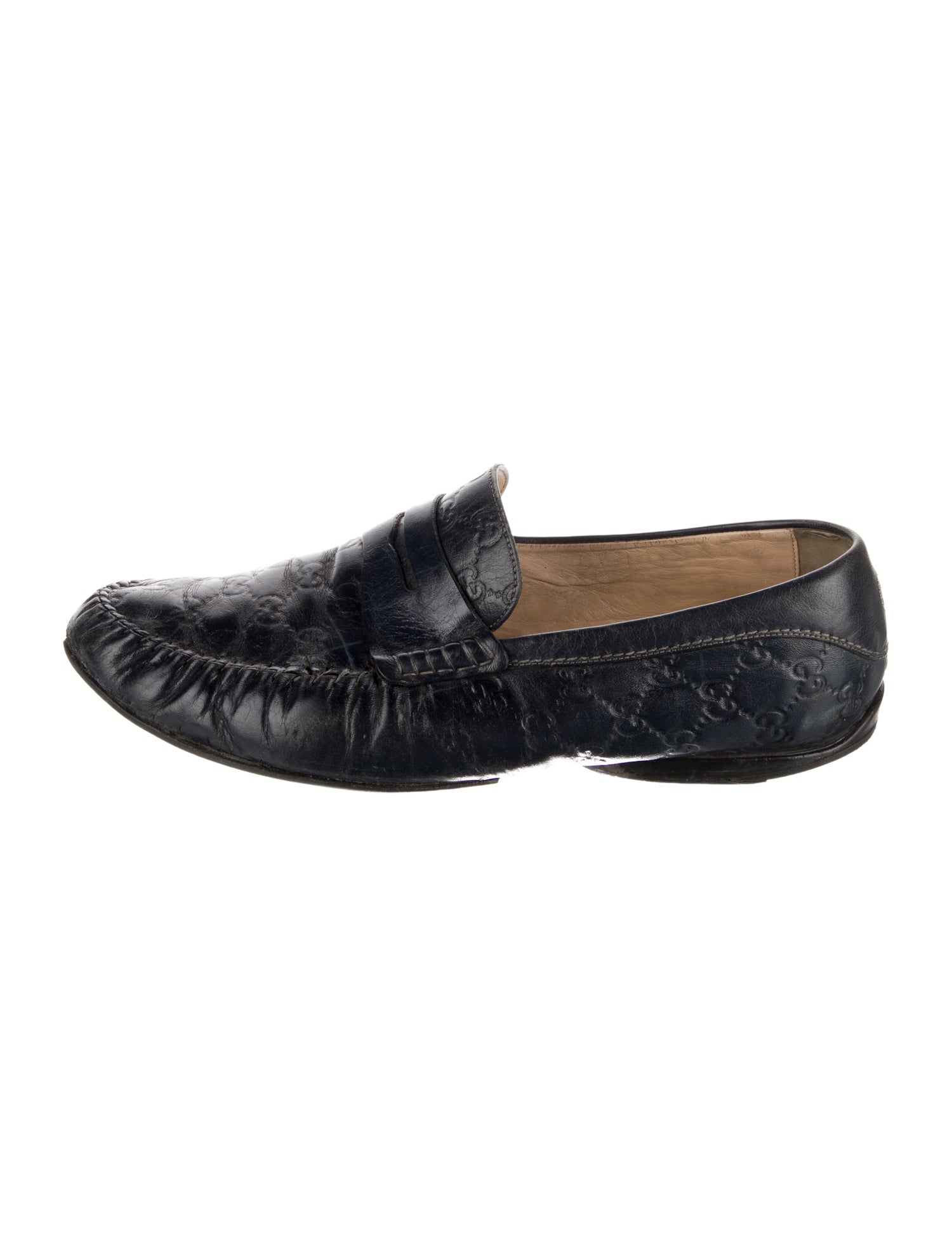 Gucci Interlocking G Logo Leather Loafers
