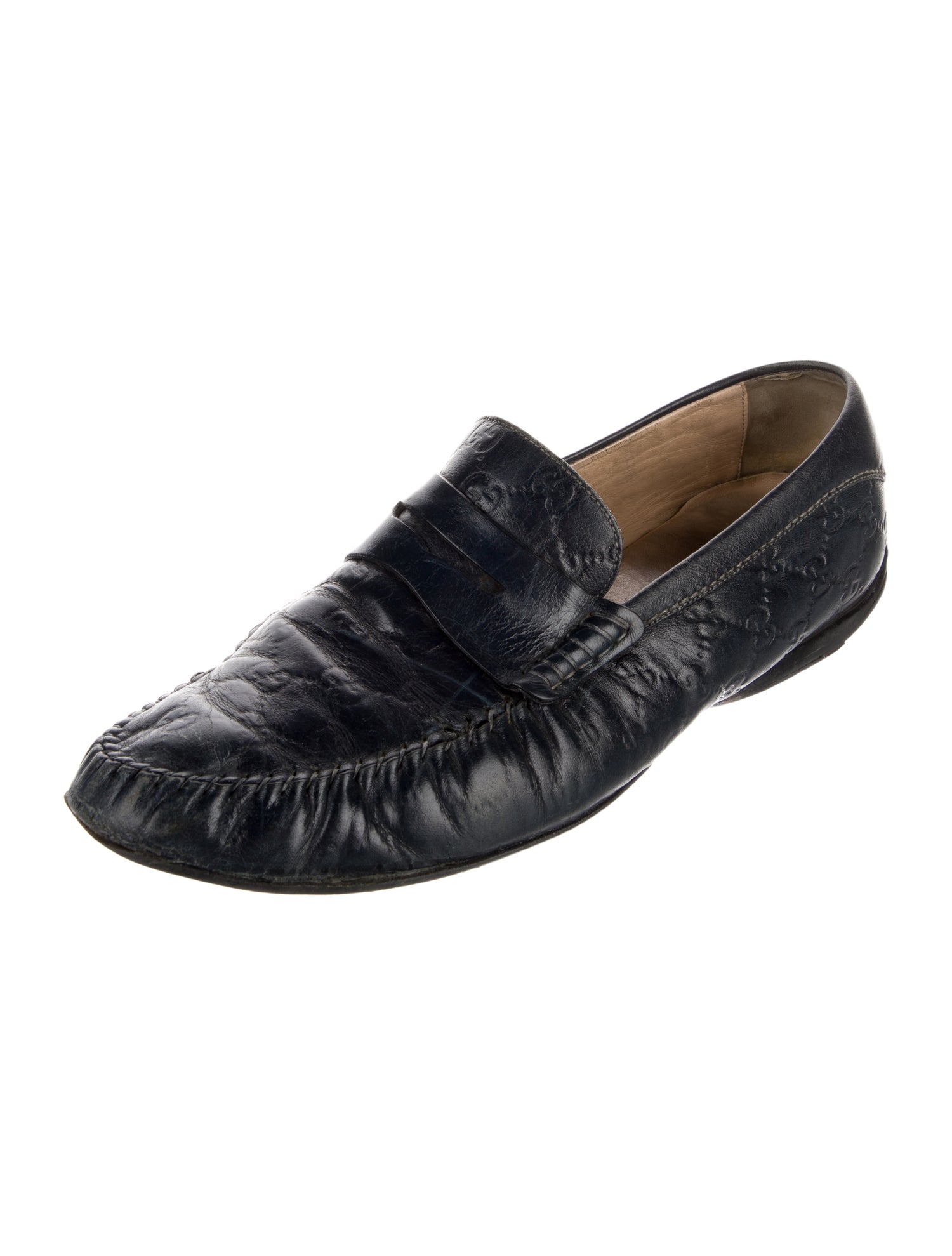 Gucci Interlocking G Logo Leather Loafers