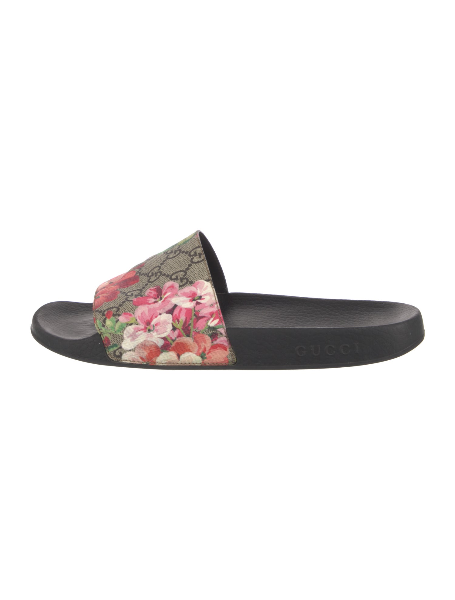 Gucci Blooms Print Rubber Slides