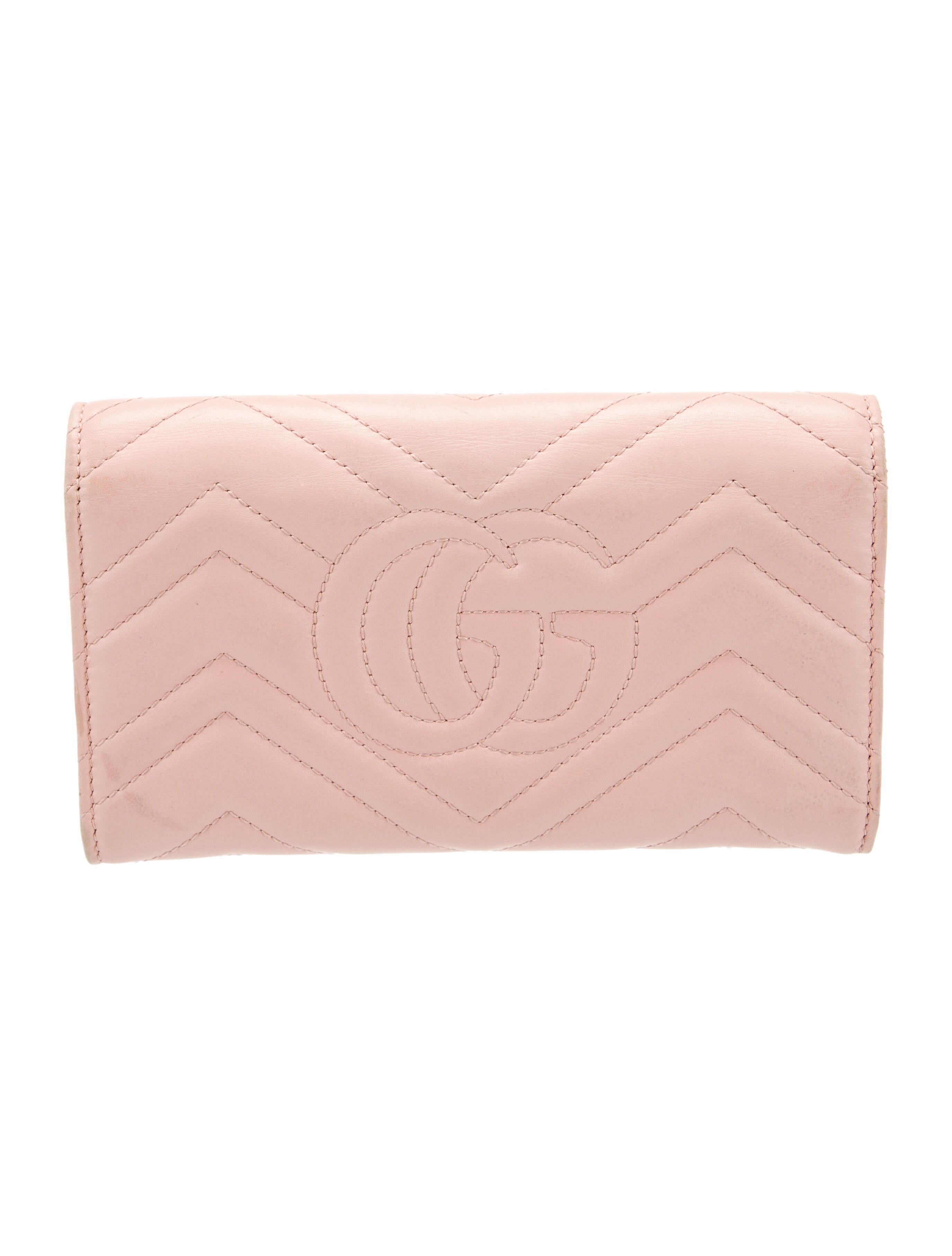 Gucci GG Marmont Matelassé Continental Double G Logo Continental Wallet