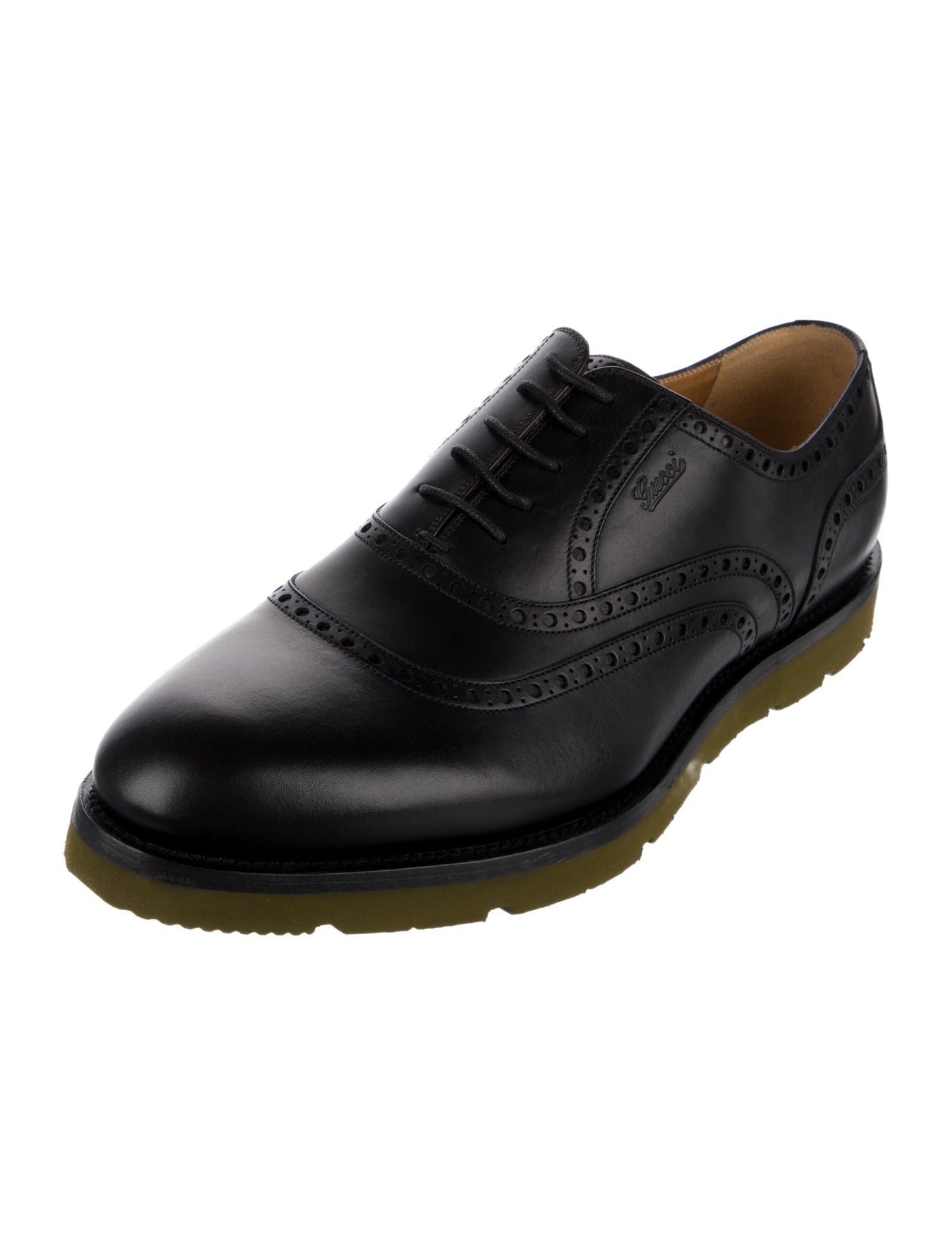 Gucci Leather Eyelet Trim Brogues