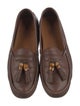 Gucci Web Accent Leather Loafers