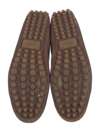 Gucci Web Accent Leather Loafers