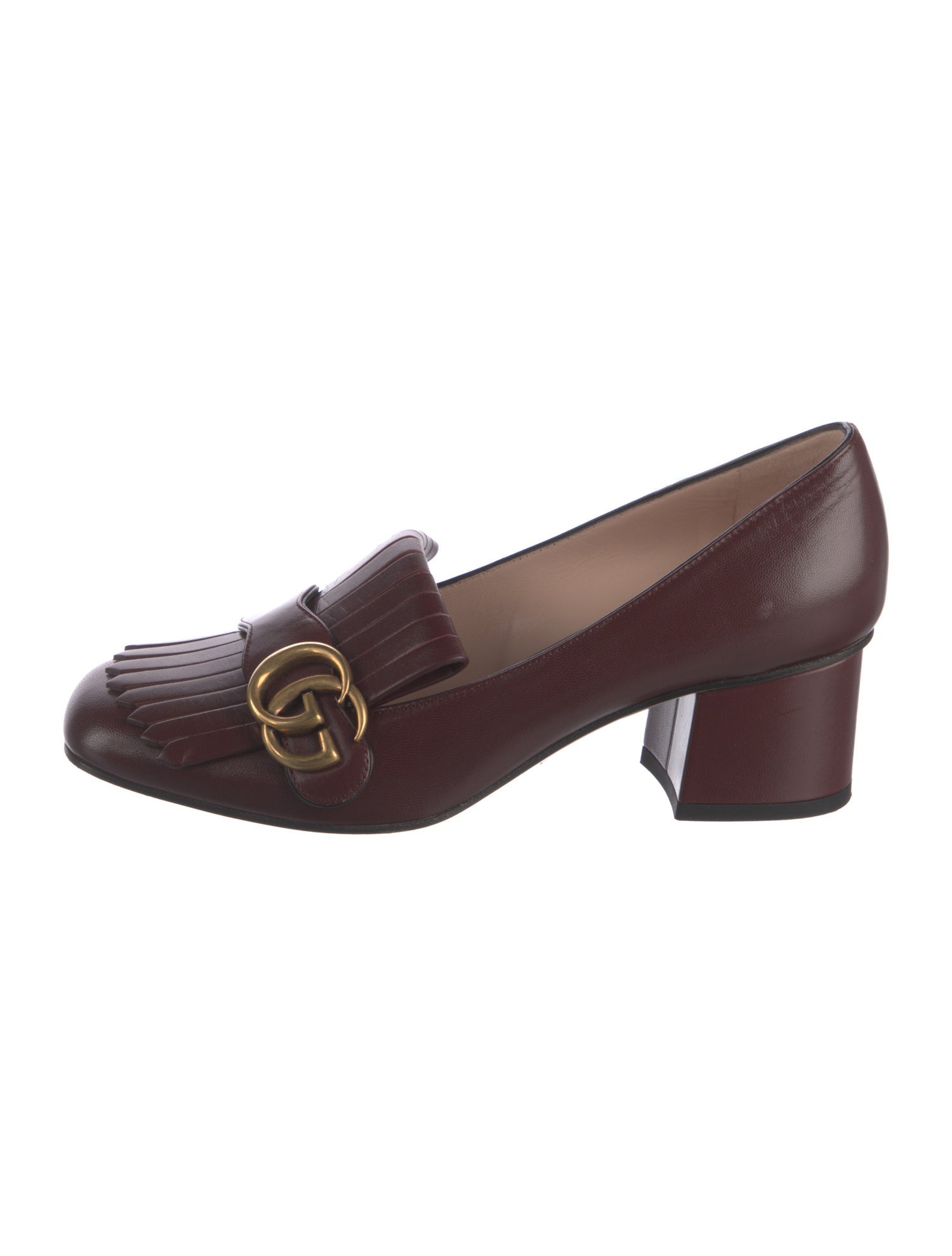 Gucci Double G Logo Leather Pumps