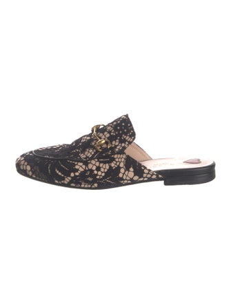 Gucci Horsebit Accent Lace Mules