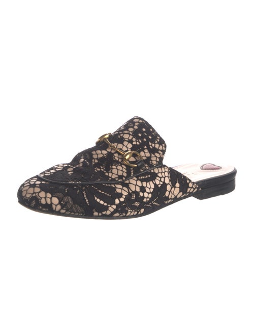 Gucci Horsebit Accent Lace Mules