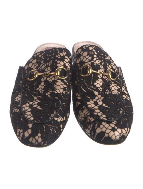 Gucci Horsebit Accent Lace Mules