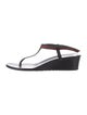 Gucci Web Accent Leather T-Strap Sandals