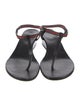 Gucci Web Accent Leather T-Strap Sandals
