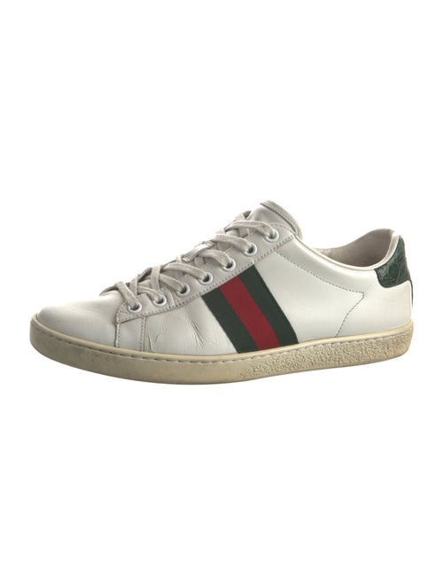 Gucci Web Accent Leather Sneakers