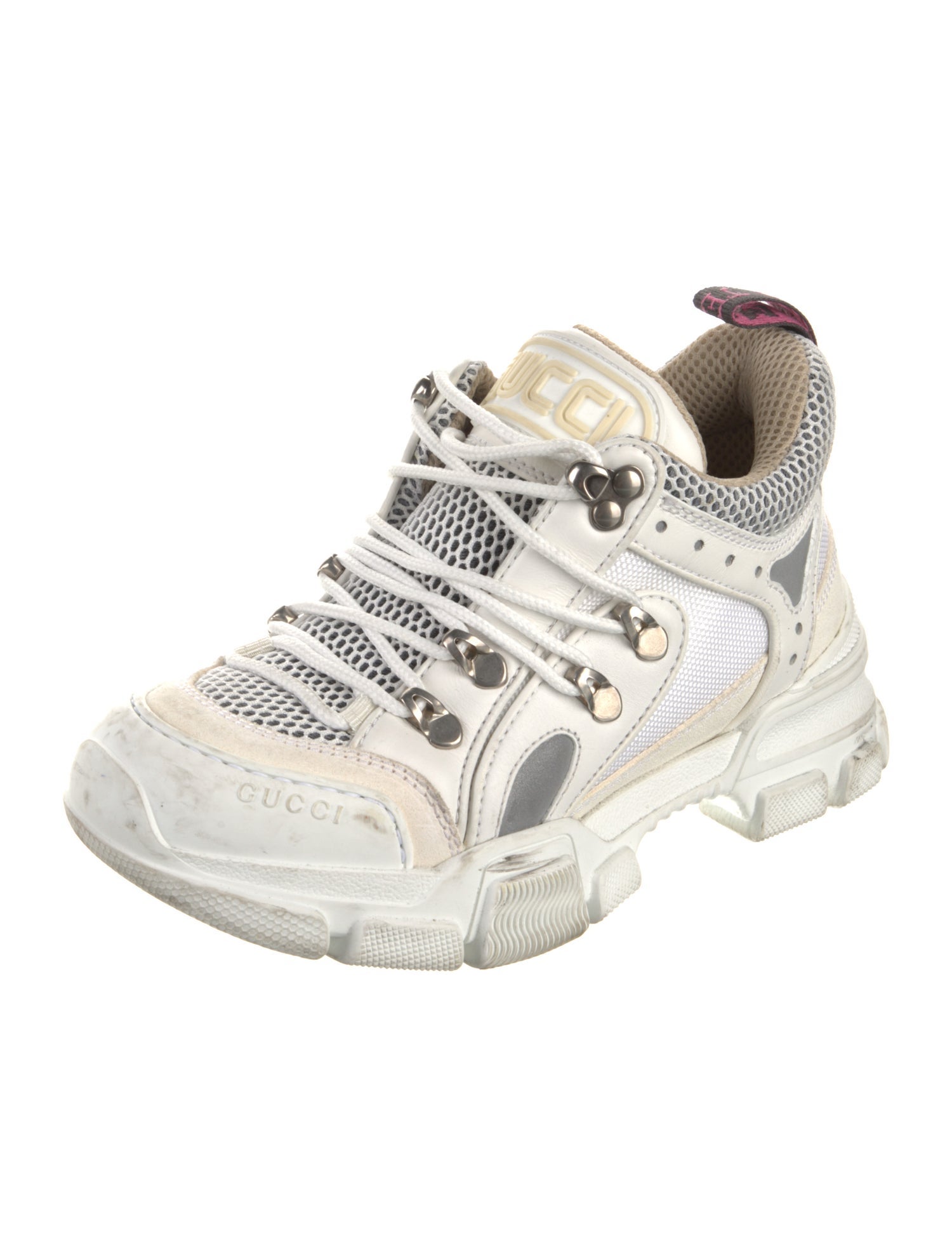 Gucci Leather Mesh Accents Chunky Sneakers