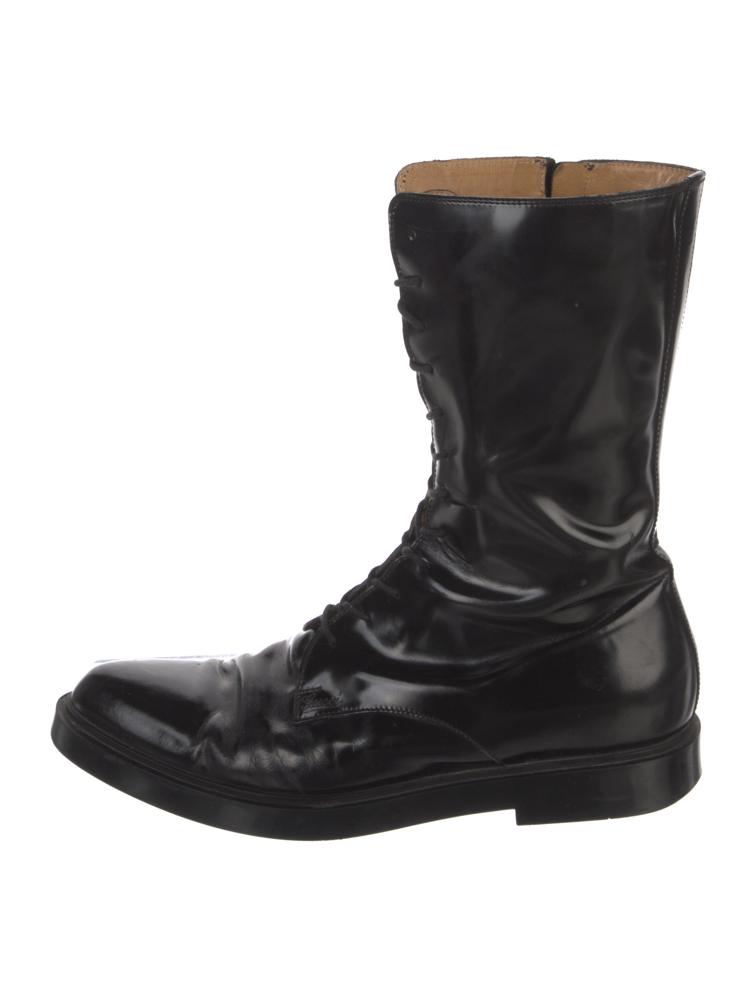 Gucci Leather Lace-Up Boots