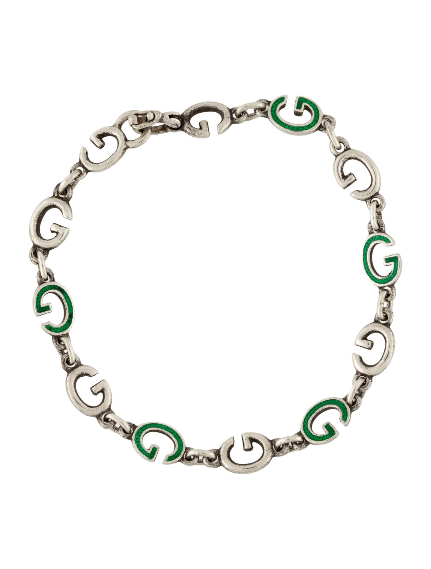 Gucci Vintage Enamel G Link Bracelet