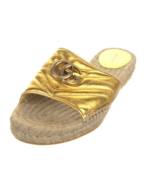 Gucci Double G Logo Leather Espadrilles