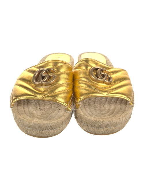 Gucci Double G Logo Leather Espadrilles