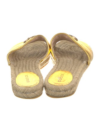 Gucci Double G Logo Leather Espadrilles