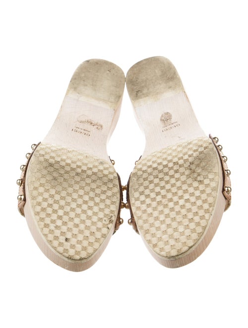 Gucci Horsebit Accent Canvas Slides