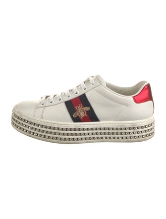 Gucci Sylvie Web Accent Leather Sneakers