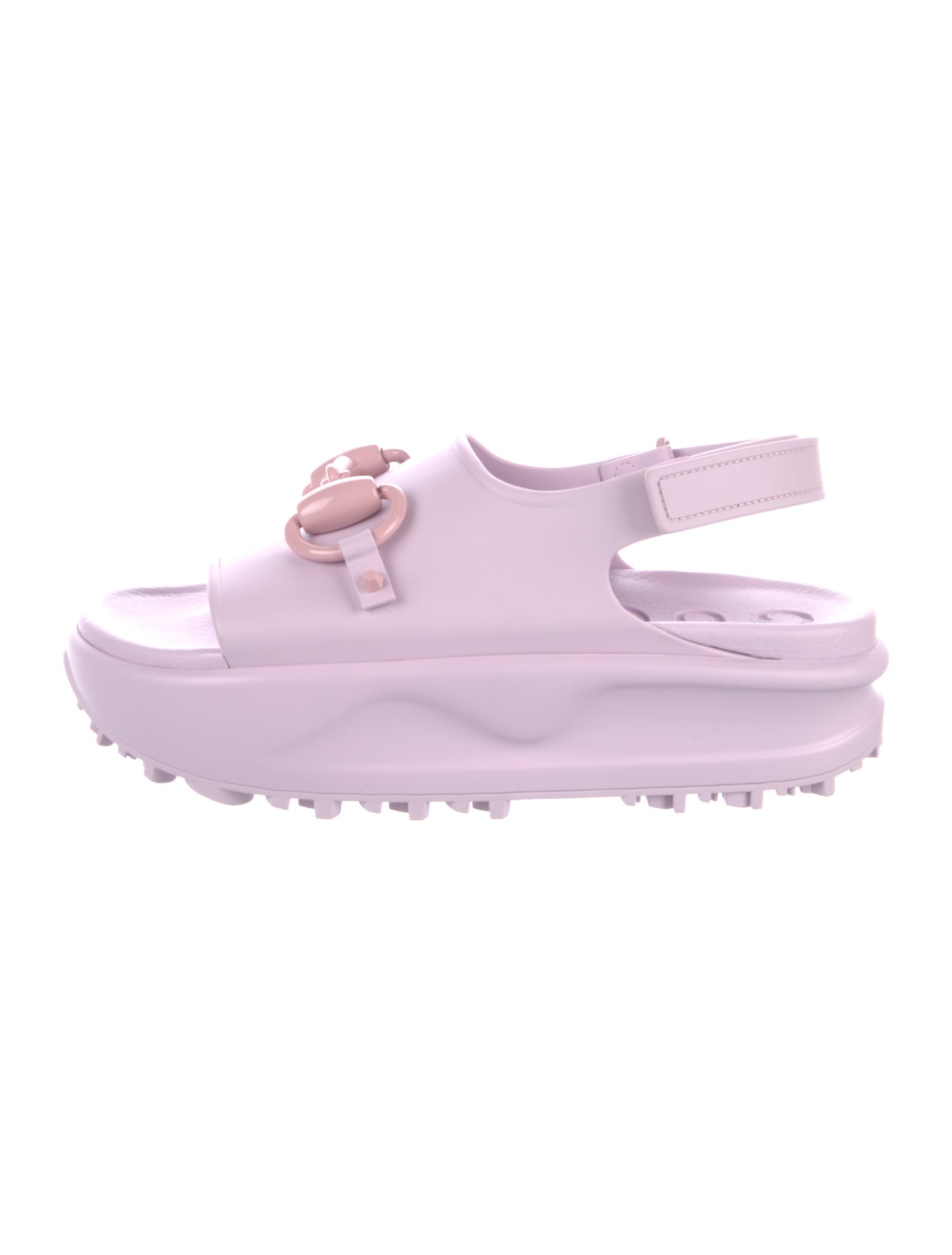 Gucci Horsebit Accent Rubber Slingback Sandals