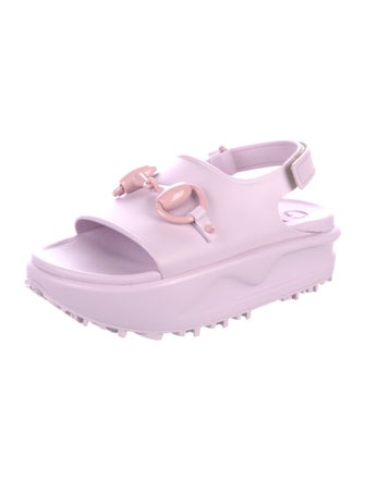 Gucci Horsebit Accent Rubber Slingback Sandals