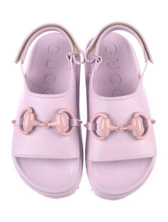 Gucci Horsebit Accent Rubber Slingback Sandals