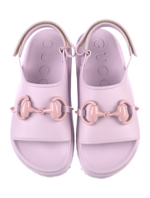 Gucci Horsebit Accent Rubber Slingback Sandals