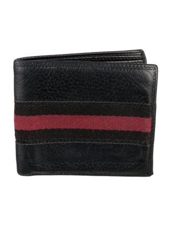 Gucci Web Accent Leather Bifold Wallet