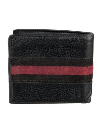 Gucci Web Accent Leather Bifold Wallet
