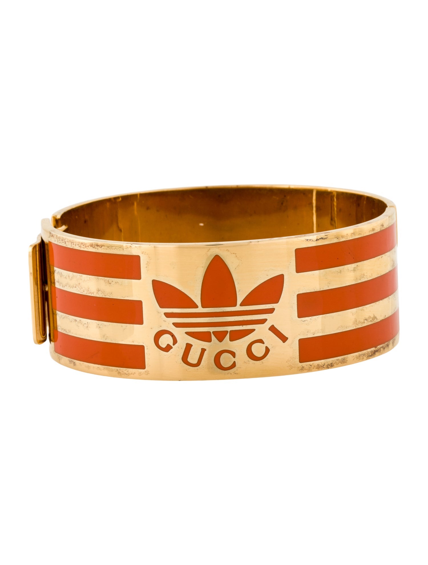 Gucci x Adidas Enamel Striped Bangle Bracelet