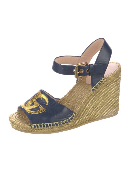 Gucci Double G Logo Leather Espadrilles