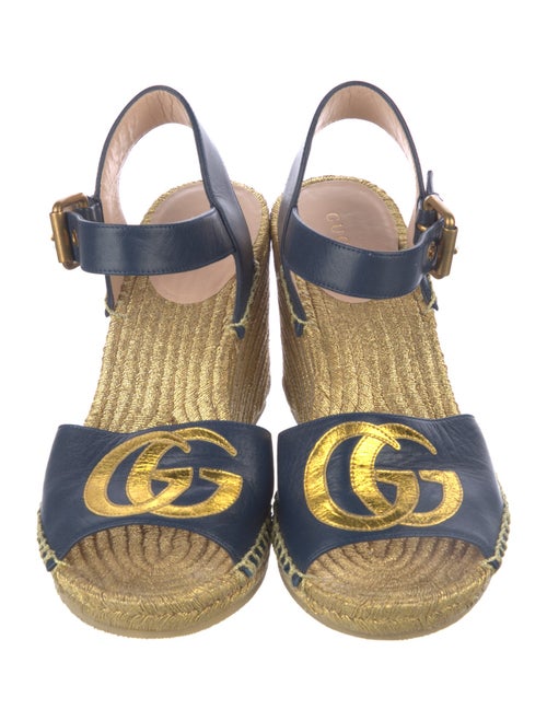 Gucci Double G Logo Leather Espadrilles