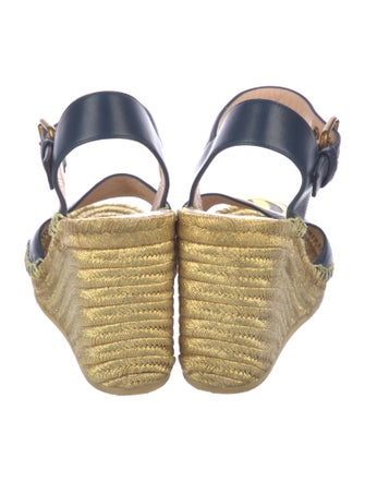 Gucci Double G Logo Leather Espadrilles