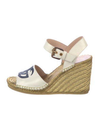 Gucci Double G Logo Leather Espadrilles