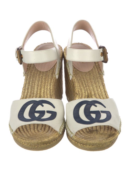 Gucci Double G Logo Leather Espadrilles