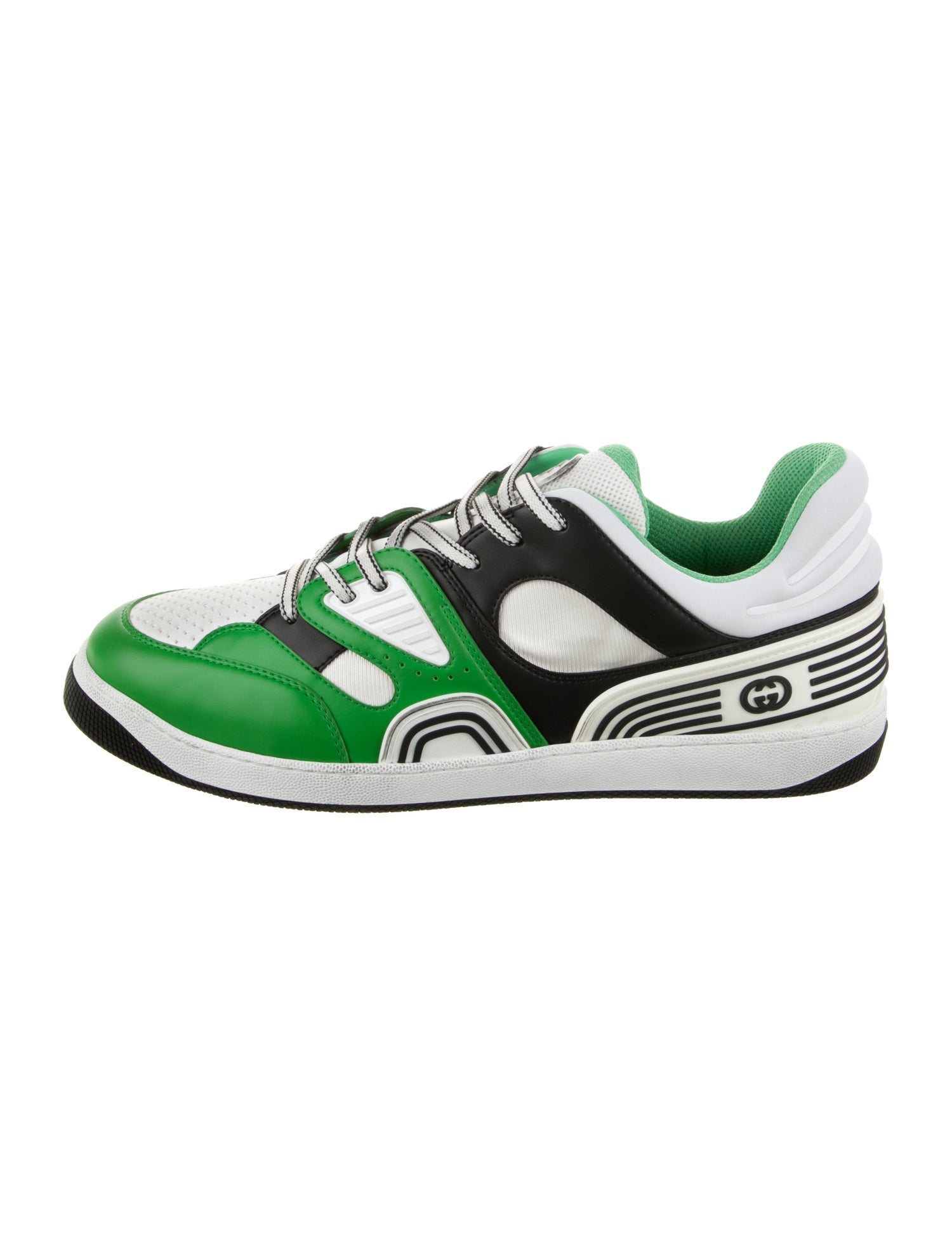 Gucci Leather Colorblock Pattern Athletic Sneakers