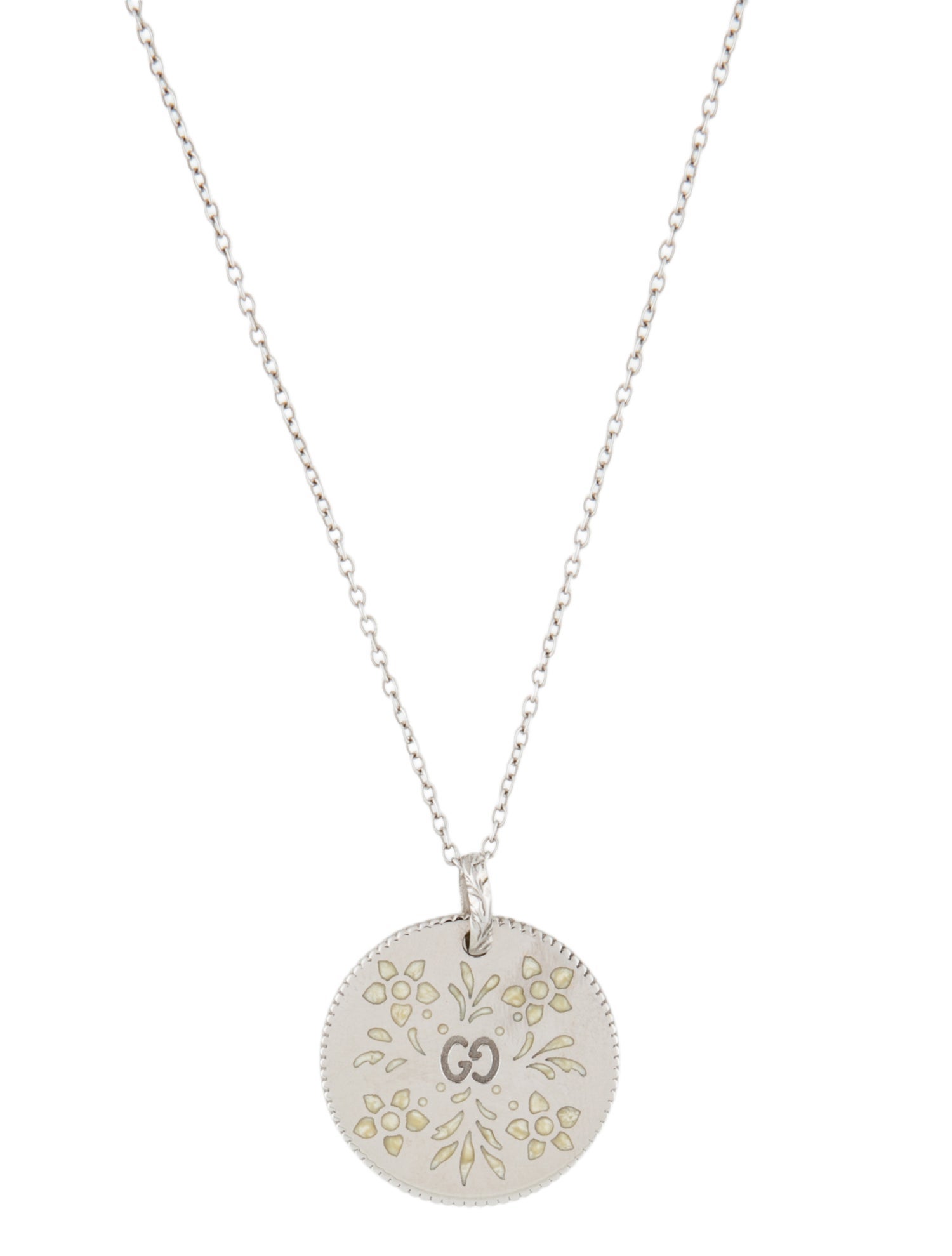 Gucci 18K Enamel Icon Blooms Pendant Necklace