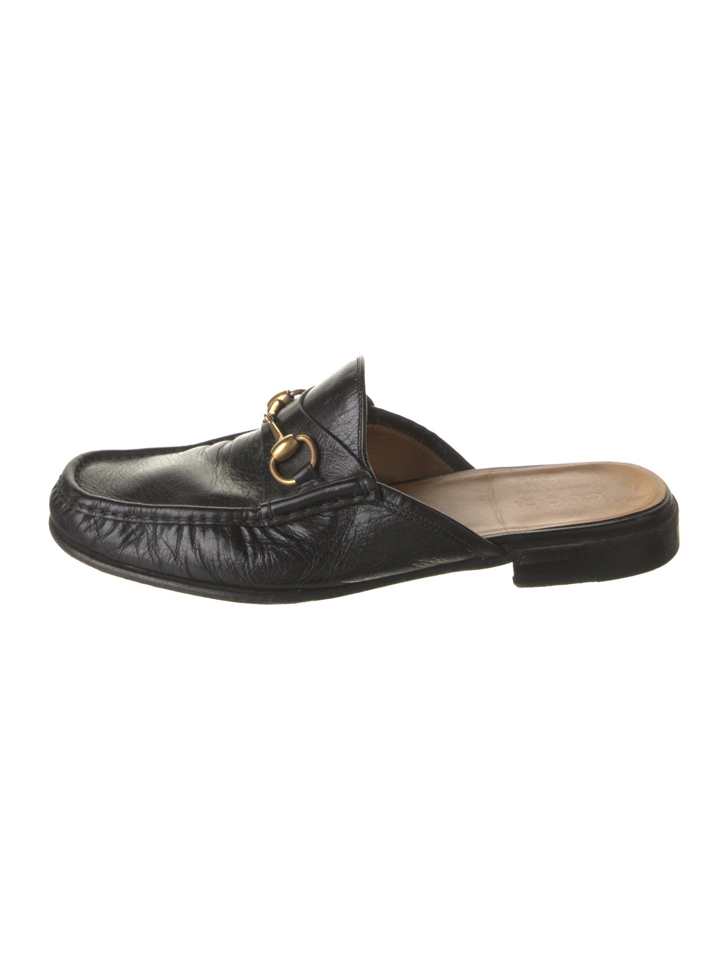 Gucci Horsebit Accent Leather Slippers