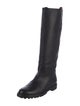 Gucci Web Accent Leather Riding Boots