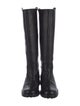 Gucci Web Accent Leather Riding Boots