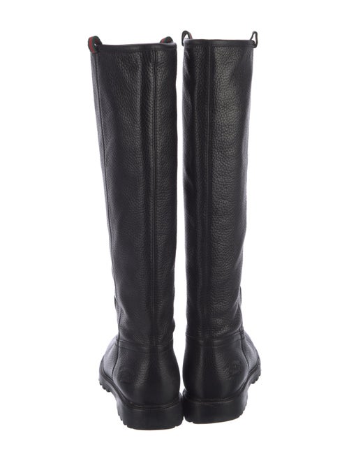 Gucci Web Accent Leather Riding Boots