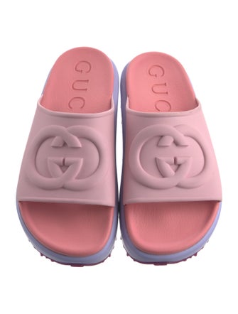 Gucci Interlocking G Logo Rubber Slides