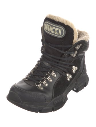 Gucci Leather Combat Boots