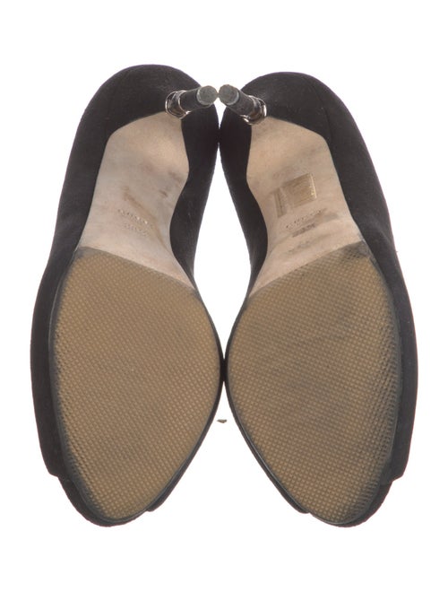 Gucci Bamboo Accent Suede Pumps