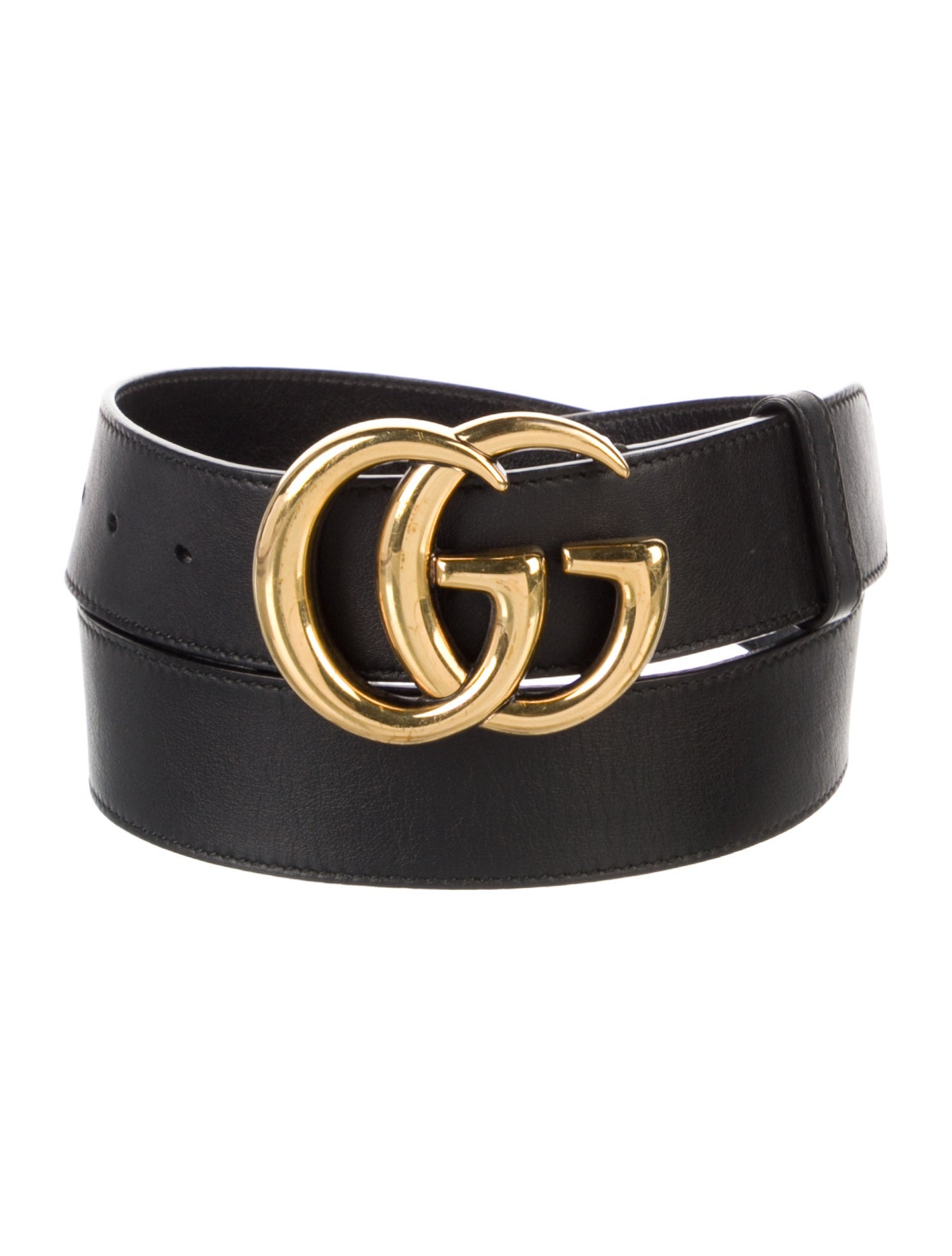 Gucci Double G Logo Leather Belt