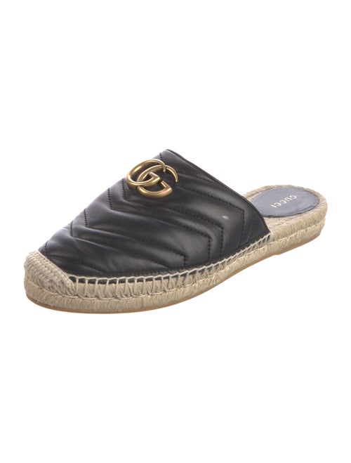 Gucci Double G Logo Leather Mules