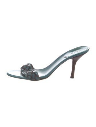 Gucci Leather Braided Accents Slides