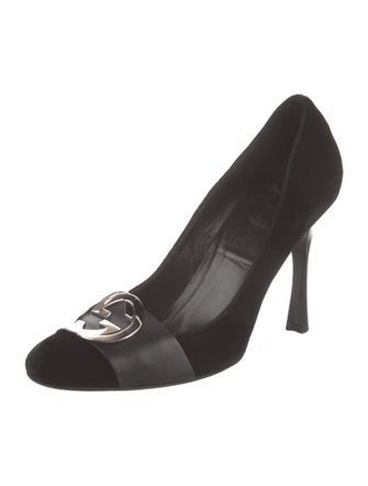 Gucci Interlocking G Logo Velvet Pumps